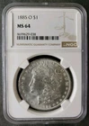 1885 O $1 Morgan Silver Dollar NGC MS64