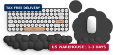 Cloud Keyboard Wrist Rest and Mouse Pad with Wrist Support Set, Ergonomic PU Lea