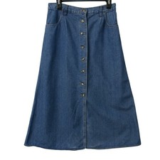 Vintage Faded Glory Denim Midi Skirt Large