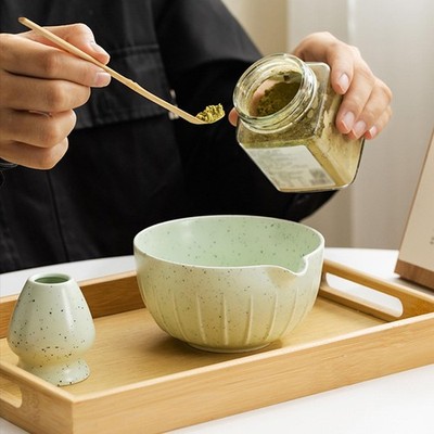 2x Matcha Bowl Tea Bowl with Whisk Holder Easy to Clean Tea Ceremonial Pottery