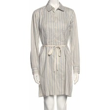 Marc by Marc Jacobs women long sleeve striped Shirtdress button front tie waist