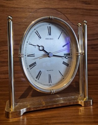 Seiko - Vintage 80er Jahre Japan - Messing / Glasoptik - Kaminuhr