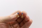 Blue Yellow Earrings Citrine Sapphire Natural Stones Solid 14k Gold Drop Earring — photo 4