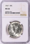 1967 Silver Kennedy Half Dollar MS-66. This is the rare one, not SMS.