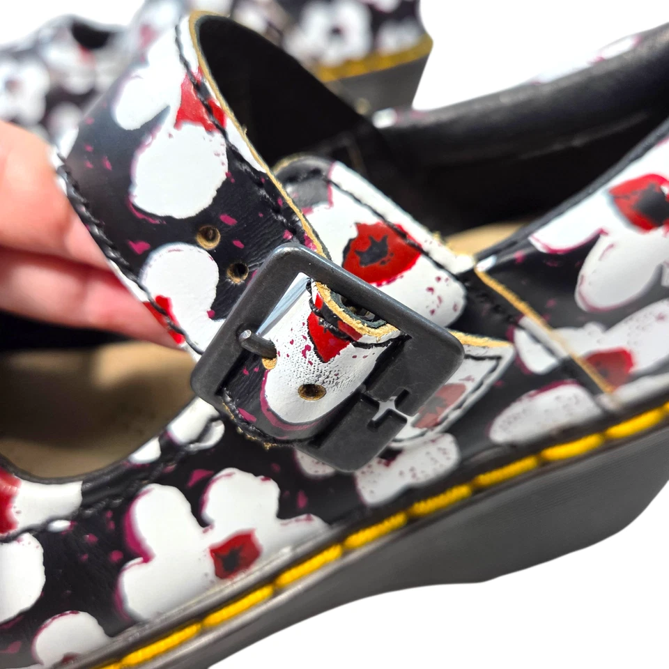 Zapatos de Cuero Dr Martins Vintage Pascal Floral Pensamiento Fayre Mary Janes EU 37 US 6 Foto 4 de 4