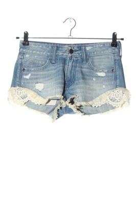 ABERCROMBIE & FITCH Jeansshorts Damen Kurze Hose Gr. DE 36 blau Casual-Look