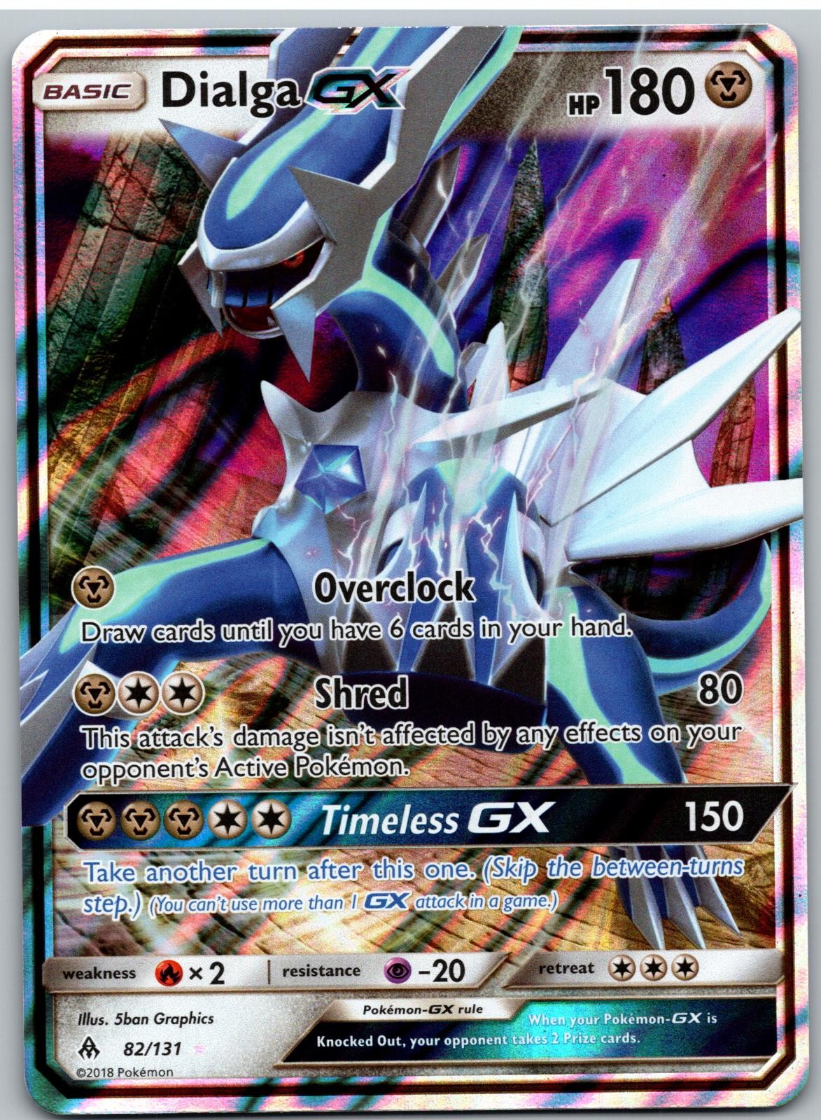 Dialga GX 82/131 Holo GX Rare Forbidden Light Pokemon