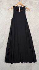 James Perse Dress Womens Small Black Sleeveless A-Line Swing Tank WVTG825CU