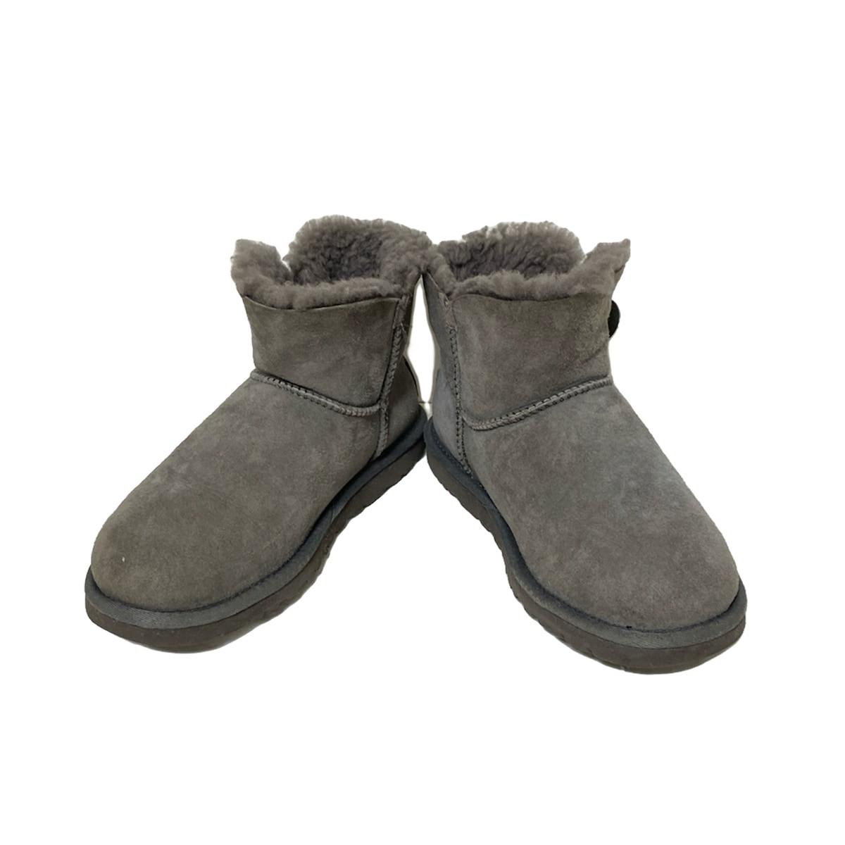 Auth UGG Mini Bailey Button Bling 1003889 Gray Mouton