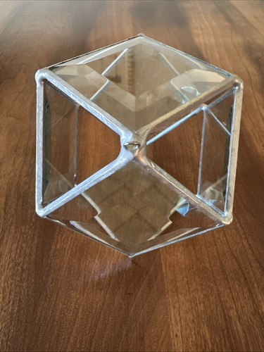 Handgefertigtes Dekagon Prisma mit abgeschrägtem Glas gelötetes Metall Sonnenfänger, Glaskunst - Bild 8 von 9