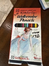 Kimberly Watercolor Pencils 12 Strong Bendable Vibrant Colors Generals 700-12A