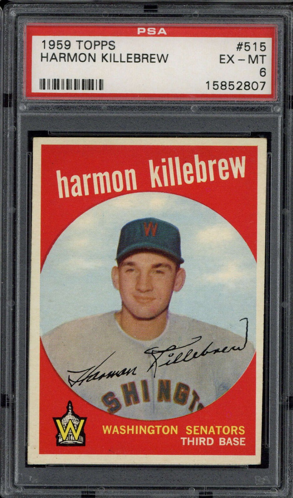 1959 Topps #515 Harmon Killebrew Senators PSA 6 EX-Mint High #