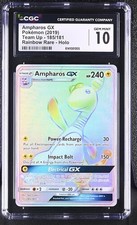 Pokémon Eng Ampharos GX 185/181 2019 Team Up Rainbow Rare Holo Gem Mint CGC 10 on eBay