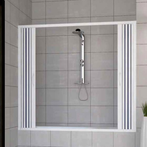 BOX DOCCIA PORTA SOPRA VASCA NICCHIA A SOFFIETTO IN PVC COLORI SU MISURA - Foto 4 di 5