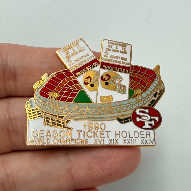 1990 San Francisco 49ers Season Ticket Holder Pin Candlestick Park