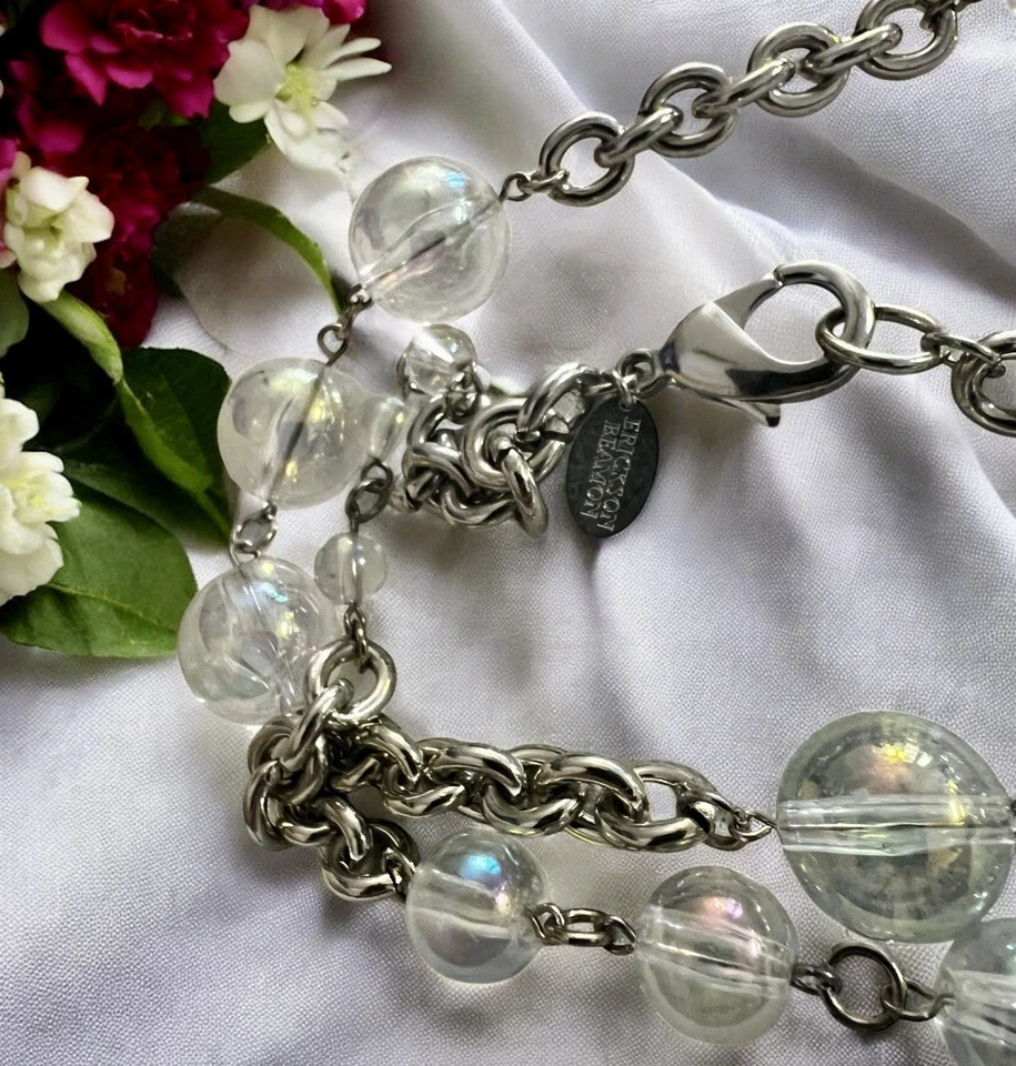Collar de cadena ERICKSON BEAMON para bola/plata lucite transparente 40,25" de largo Foto 2 de 4