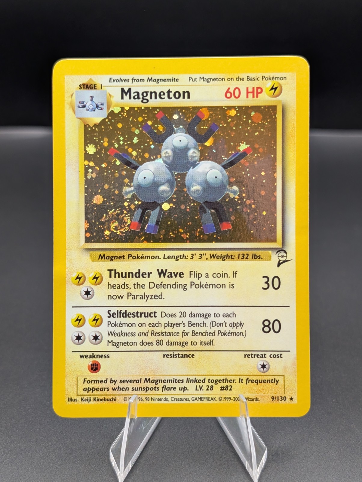 Magneton 9/130 Pokemon Base Set 2 Holo Rare MP Pokemon 9/130