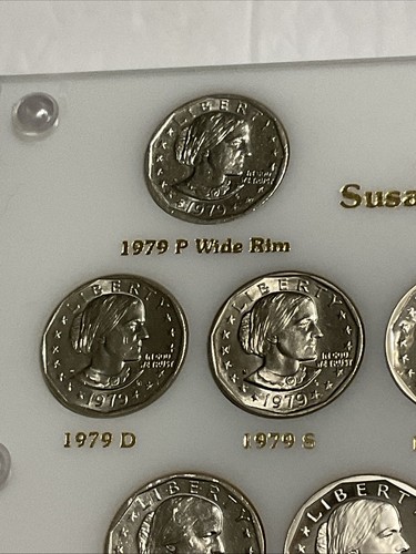 Complete 1979-1999 (18 + 1) Susan B Anthony Dollars SBA Set in Capital Holder - Picture 2 of 22