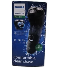 Philips Norelco Black Electric Shaver Wet Dry Pop Up Trimmer Powerful 2400