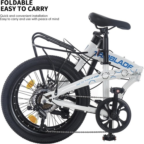 20" Folding Bike Adult 7-Speed Lightweight Disc Brake Urban Commute - Picture 11 of 12