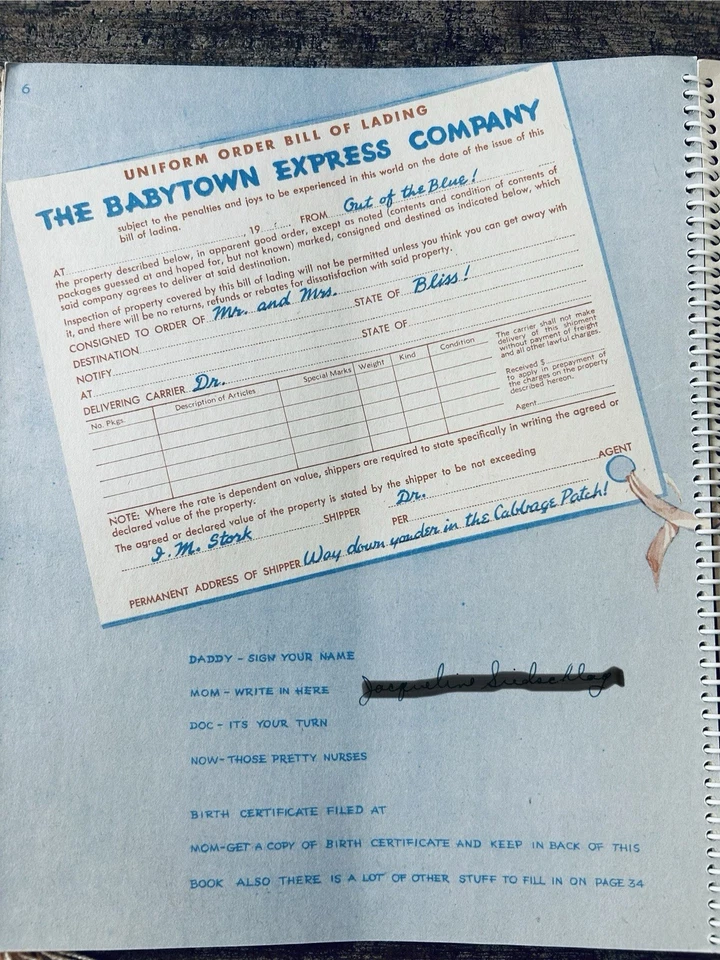 Libro de recuerdos para bebés de colección raro de 1944 de Wm J Scholar Jr dibujos de Mimi Jobe EE. UU. Foto 4 de 4