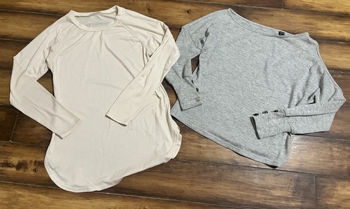 2pc Women’s S Sweater Bundle Gray SHEIN + Cream NewChoice Long Sleeve Tops