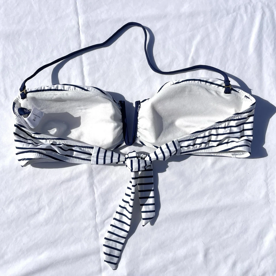 Conjunto de traje de baño bikini Sperry de 2 piezas bordado para mujer grande azul marino a rayas Foto 3 de 4