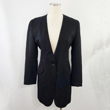 Vintage Christian Dior The Suit blazer jacket black wool longline single button