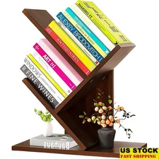 Stylish Tree Bookcase 3 Tier Space Saving Display Shelf Home Office Decor New