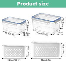 2 Pack Fruit Storage Containers for Fridge, Stackable Food Storage Containers...