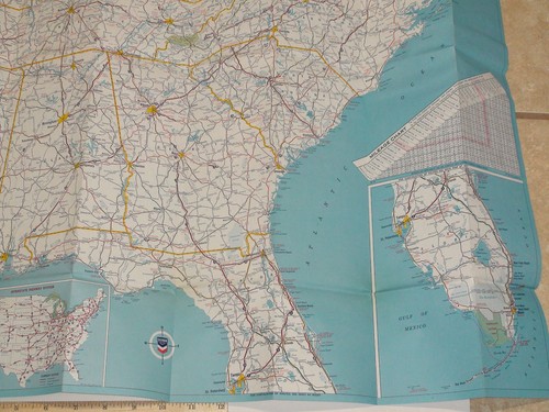 1966 Chevron Eastern United States State Road Map w/ Mileage Chart & more - Picture 9 of 11