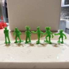 Vintage Marx Operation Moon Base Green Space Aliens All 6 Included Mint Cond