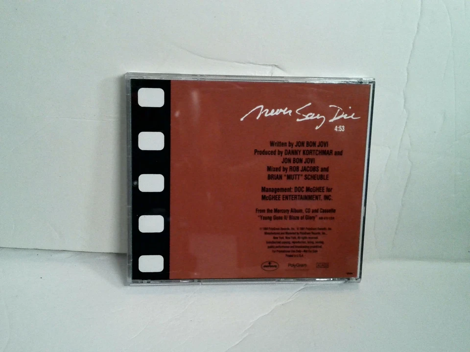 Jon Bon Jovi Never Say Die CD 1990 Promo HTF RARE Foto 2 de 3