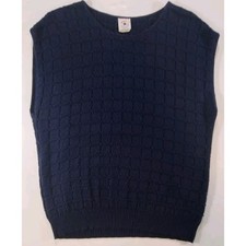80's Vintage Unisex 40/20W Sweater Bazaar Navy Blue Sweater Vest USA