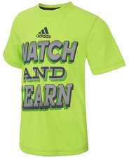 Adidas Boy Graphic Print TShirt Neon Green Size 5