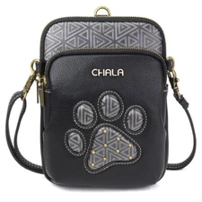 CHALA UNI CELLPHONE XBODY - PAW PRINT (Black) Dog Mom NWT