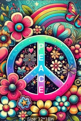 Peace 12x18 garden flag