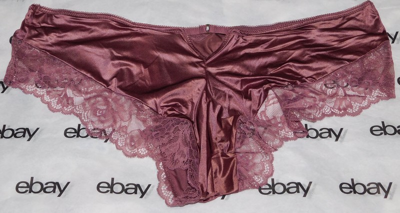 NEW Victoria's Secret Very Sexy Cheeky Panty Mauve Satin Lace XL VS