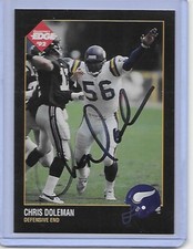Football Card IP auto CHRIS DOLEMAN Minnesota Vikings 1993 Collector's Edge