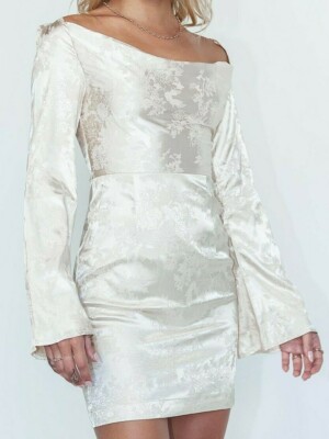 chinese dress ladies Long Sleeves Deep V Evening Dresses Gold Velvet High Side Split – TANYA  BRIDAL