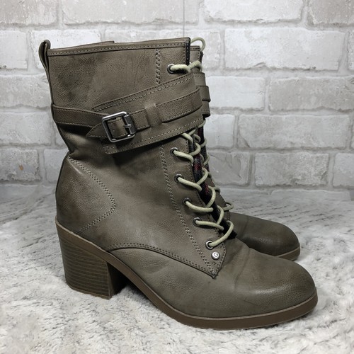 G By Guess Taupe Apex Lace Up Chunky 