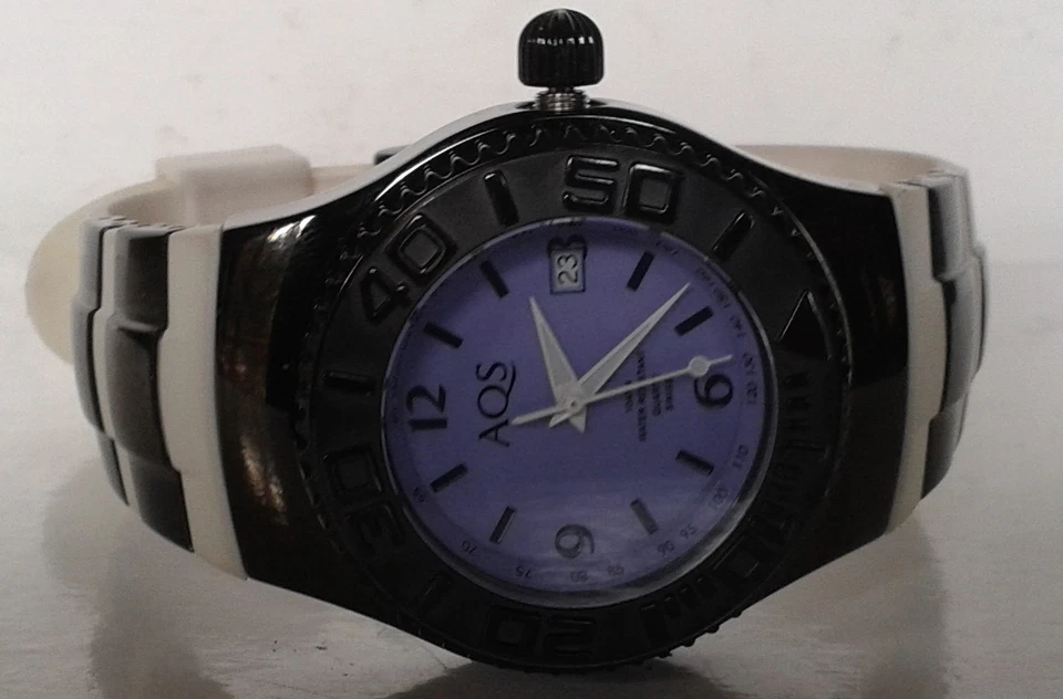 AQUASWISS STAINLESS STEEL RUBBER QUARTZ SPORT WATCH 9629m NEW - Image 2 of 4