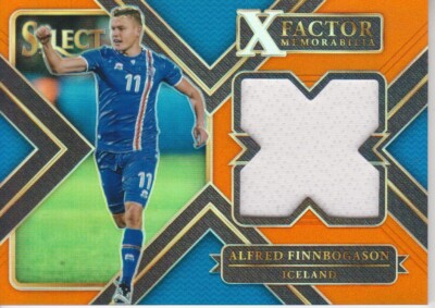2017-18 Select X-Factor Memorabilia Prizms Orange Alfred Finnbogason #65/75
