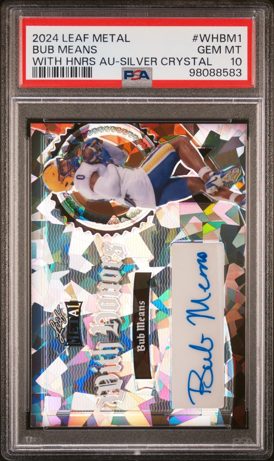 Bub Means Leaf Metal With Honors Autographs #WHBM1 Silver Crystal