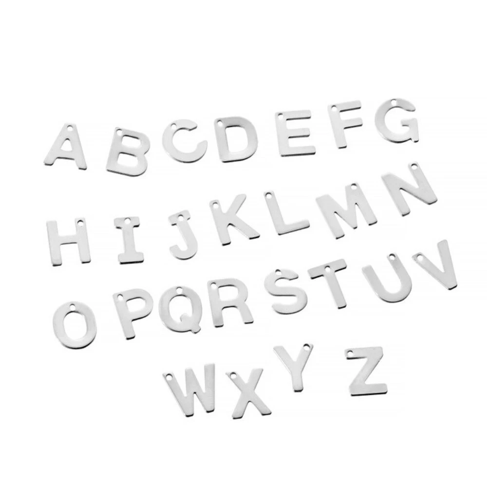 Stainless steel letter charms clearance