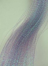 28" Silk Hair Tinsel Holographic Sparkle lavender Hair Tinsel Extension 2 Pack