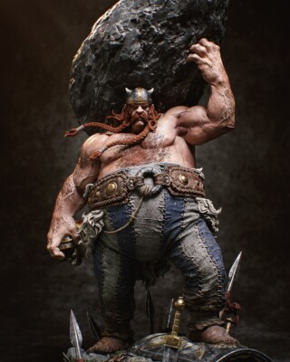 Obelix 1/12 Scale 12K Resin Figure - Unpainted Ultra-Detail DIY Model