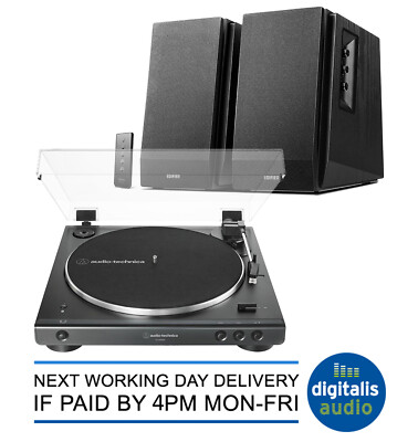 Audio-Technica AT-LP60XBT Plattenspieler + Edifier R1700BT schwarz Bluetooth Lautsprecher
