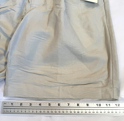 PERRY ELLIS LINEN BLEND SHORTS MENS 32 BEIGE DOUBLE PLEAT CHINO COASTAL 33"x9.5" - Picture 10 of 15