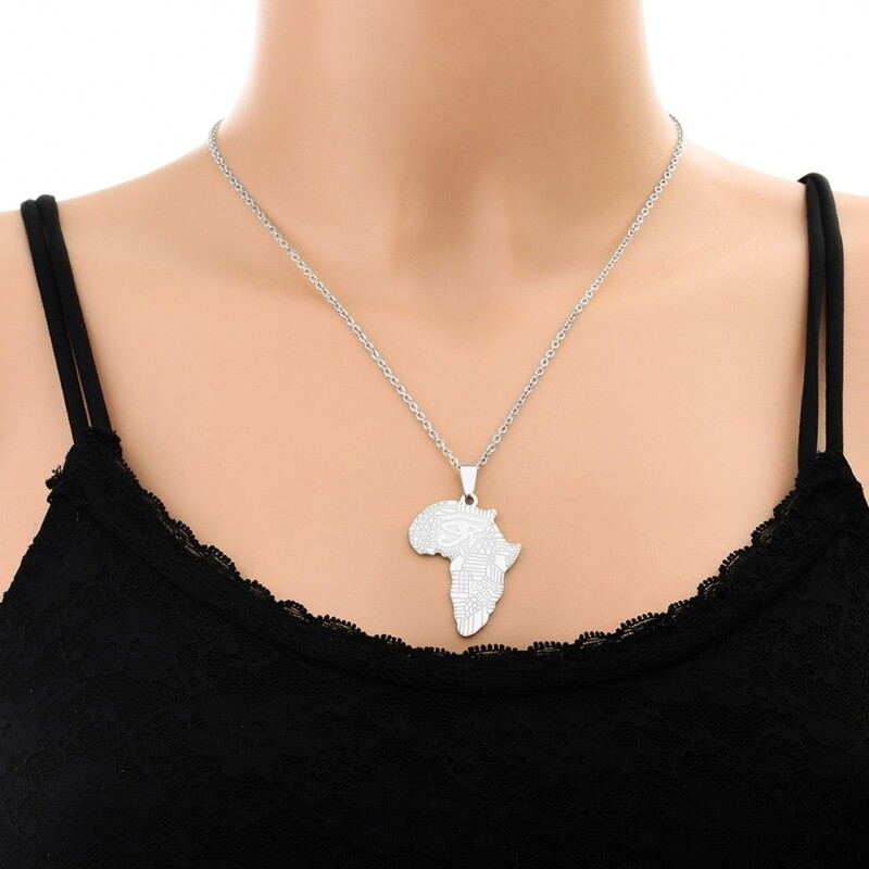 Stainless Steel Trinidad And Tobago Map Flag Pendant Necklace – Trendy Ethnic Jewelry Gift